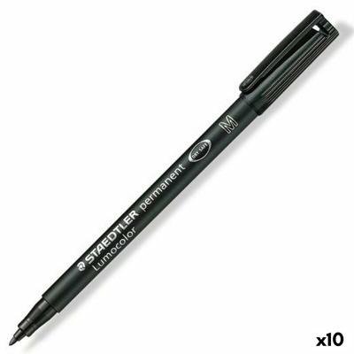 Permanente markeerstift Staedtler Lumocolor 317-9 Zwart (10 Stuks)