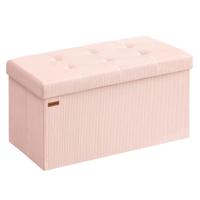 Opvouwbare voetenbank met opbergruimte, Jellyroze / 76B cm