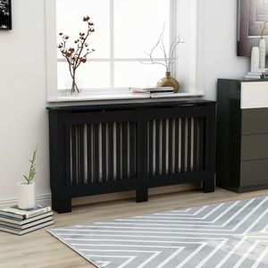 VidaXL Radiatorombouw 152x19x81,5 cm mdf zwart