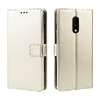 Retro Crazy Horse textuur horizontale Flip lederen case voor OnePlus 7 met houder & kaartsleuven & fotolijstjes (goud)