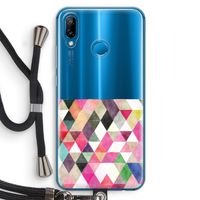Gekleurde driehoekjes: Huawei P20 Lite Transparant Hoesje met koord