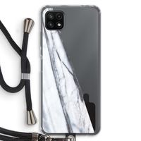 Gestreepte marmer: Samsung Galaxy A22 5G Transparant Hoesje met koord