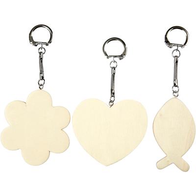Creativ Company Versier je houten sleutelhanger, 3st.