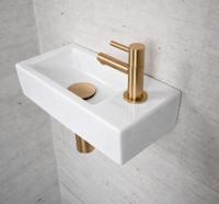 Fonteinset Glans Wit Wiesbaden Color Brons Koper (kraangat rechts)