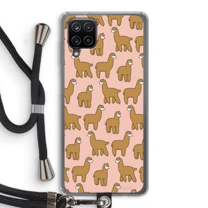 Alpacas: Samsung Galaxy A12 Transparant Hoesje met koord