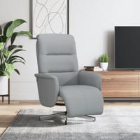 Fauteuil verstelbaar met voetensteun stof lichtgrijs Fauteuil verstelbaar met voetensteun stof lichtgrijs
