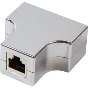 LogiLink MP0037 RJ-45 2 x RJ-45 Zilver kabeladapter/verloopstukje