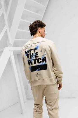 Off The Pitch Lit Sweater Heren Beige - Maat L - Kleur: Beige | Soccerfanshop