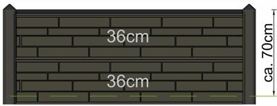 Berton borderpaal Hunze wit/grijs tussenmodel 145 cm Tuindeco - Tuindeco