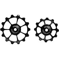 CEMA derailleurwieltjes rvs shimano 12v zwart