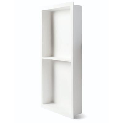 Inbouwnis Luca Sanitair Luva 59,5x29,5x7 cm Met 2 Schappen Solid Surface Mat Wit Luca Sanitair