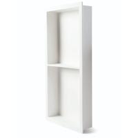 Inbouwnis Luca Sanitair Luva 59,5x29,5x7 cm Met 2 Schappen Solid Surface Mat Wit Luca Sanitair