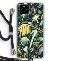 Tropical Palms Dark: Pixel 5a 5G Transparant Hoesje met koord