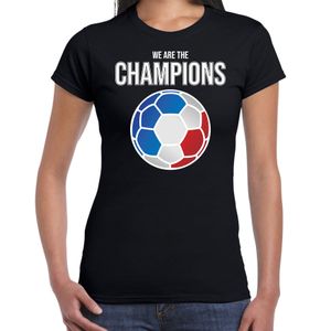 Tsjechie EK/ WK supporter t-shirt we are the champions met Tsjechische voetbal zwart dames