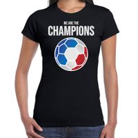 Tsjechie EK/ WK supporter t-shirt we are the champions met Tsjechische voetbal zwart dames