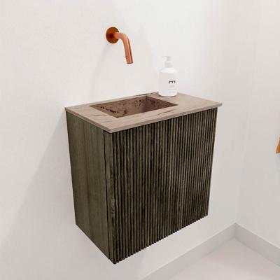 Toiletmeubel Mondiaz Joya Dlux | 40 cm | Meubelkleur Shadow | Faye wastafel Arena Wasbak Links | Zonder kraangat(en)