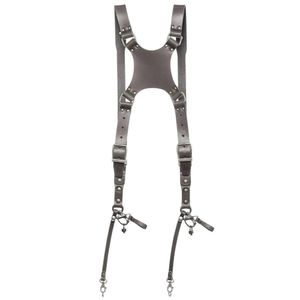 The Hantler Dual camera harness Warm taupe / Old silver, Large