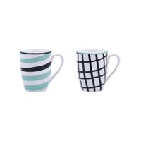 Kopp Bidasoa Zigzag Multicolour Keramisch 2 Onderdelen 330 ml