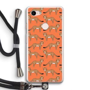 Cheetah: Pixel 3 Transparant Hoesje met koord