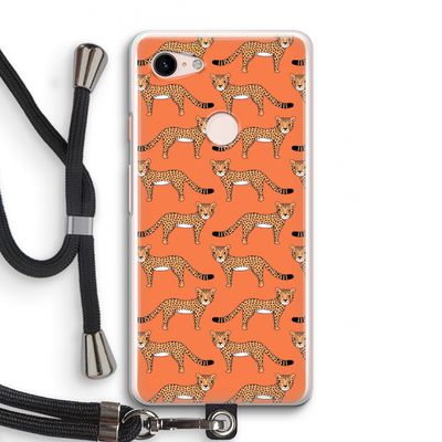 Cheetah: Pixel 3 Transparant Hoesje met koord