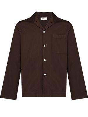 TEKLA long-sleeve pyjama shirt - Marron