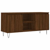 The Living Store Tv-meubel - bruineiken - 104 x 35 x 50 cm - bewerkt hout en ijzer - thumbnail