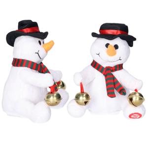 Sneeuwpop poppen - 2x - met beweging en geluid - 18 cm - dansen en zingen - kerstfiguur