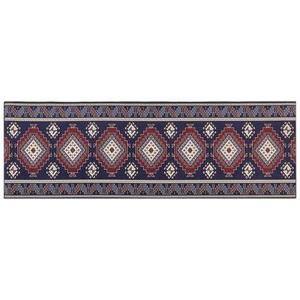 Beliani - KANGAL - Loper tapijt - Blauw|Rood - 80 x 240 cm - Polyester