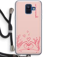 Love is in the air: Samsung Galaxy A6 (2018) Transparant Hoesje met koord