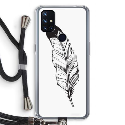 Pluim: OnePlus Nord N10 5G Transparant Hoesje met koord