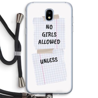 No Girls Allowed Unless: Samsung Galaxy J5 (2017) Transparant Hoesje met koord