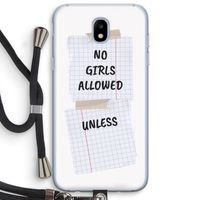 No Girls Allowed Unless: Samsung Galaxy J5 (2017) Transparant Hoesje met koord
