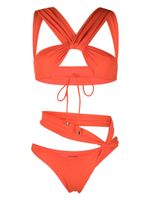 The Attico bikini drapé à bretelles croisées - Orange