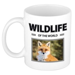 Foto mok Vos mok / beker - wildlife of the world cadeau Vossen liefhebber - feest mokken