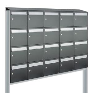 Allux Flow Set 5-Breed, 4-Hoog Met Dak Op Statief Antraciet - 40040065_5x4ds