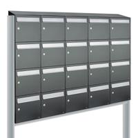 Allux Flow Set 5-Breed, 4-Hoog Met Dak Op Statief Antraciet - 40040065_5x4ds