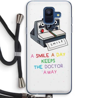 Smile: Samsung Galaxy A6 (2018) Transparant Hoesje met koord