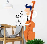 Muursticker Kinderkamer Cello - thumbnail