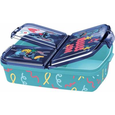 Lunchtrommel met Compartimenten Stitch Palms Polypropyleen 19 x 14 x 7 cm 19,5 x 16,5 x 6,7 cm