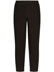 Dolce & Gabbana pantalon de costume droit en lin - Noir