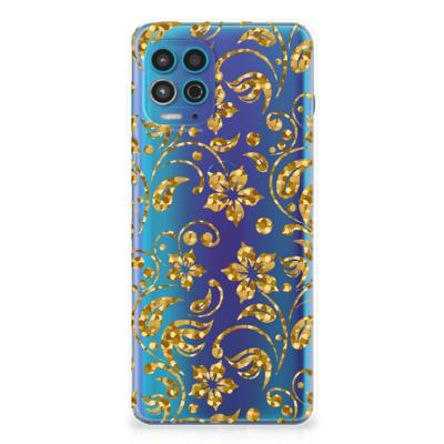 Motorola Moto G100 | TPU Case | Gouden Bloemen Motorola Moto G100 | TPU Case | Gouden Bloemen