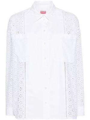 Kenzo chemise à broderie anglaise - Blanc