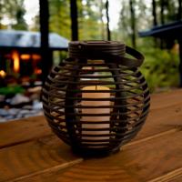 Solar lantaarn basket medium rotanlook lamp op zonne energie 2017