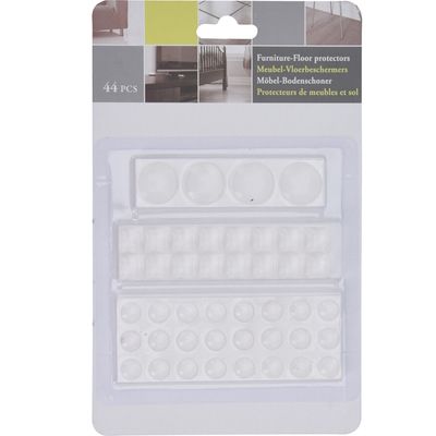 Zelfklevende meubel/vloerbeschermers - 44-delig - antislip - wit