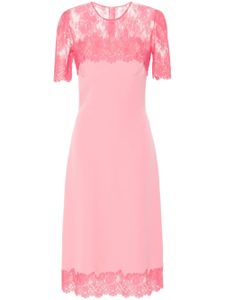 Ermanno Scervino robe mi-longue à fleurs en dentelle - Rose