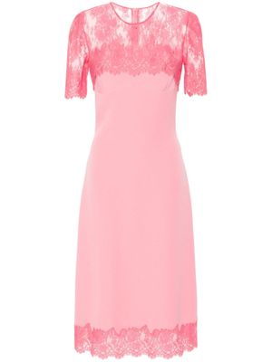 Ermanno Scervino robe mi-longue à fleurs en dentelle - Rose