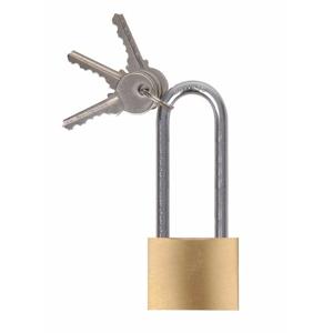 Hangslot - 40 mm - lange beugel - 3 sleutels - messing - sloten