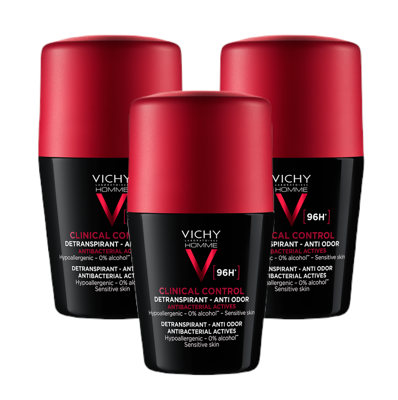Vichy Homme Clinical Control 96 uur Deodorant Roller Multiverpakking