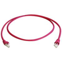 Telegärtner 100008030 RJ45 Netwerkkabel, patchkabel CAT 6A S/FTP 0.25 m Rood Vlambestendig, Snagless, Pair afscherming, Afgeschermd (dubbel), Halogeenvrij, UL