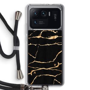 Gouden marmer: Xiaomi Mi 11 Ultra Transparant Hoesje met koord